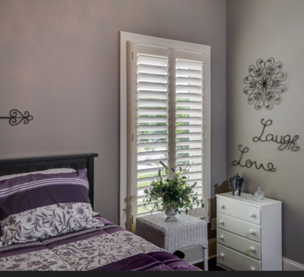 3 12 Clear View Interior Shutters- Piedmont, SC – Bedroom – Charlotte – by Elite Shutters & Blinds, Inc.