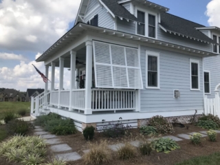 White Fiberglass Shutters on a Porch White Fiberglass Shutters on a Porch - Winston-Salem, NC
