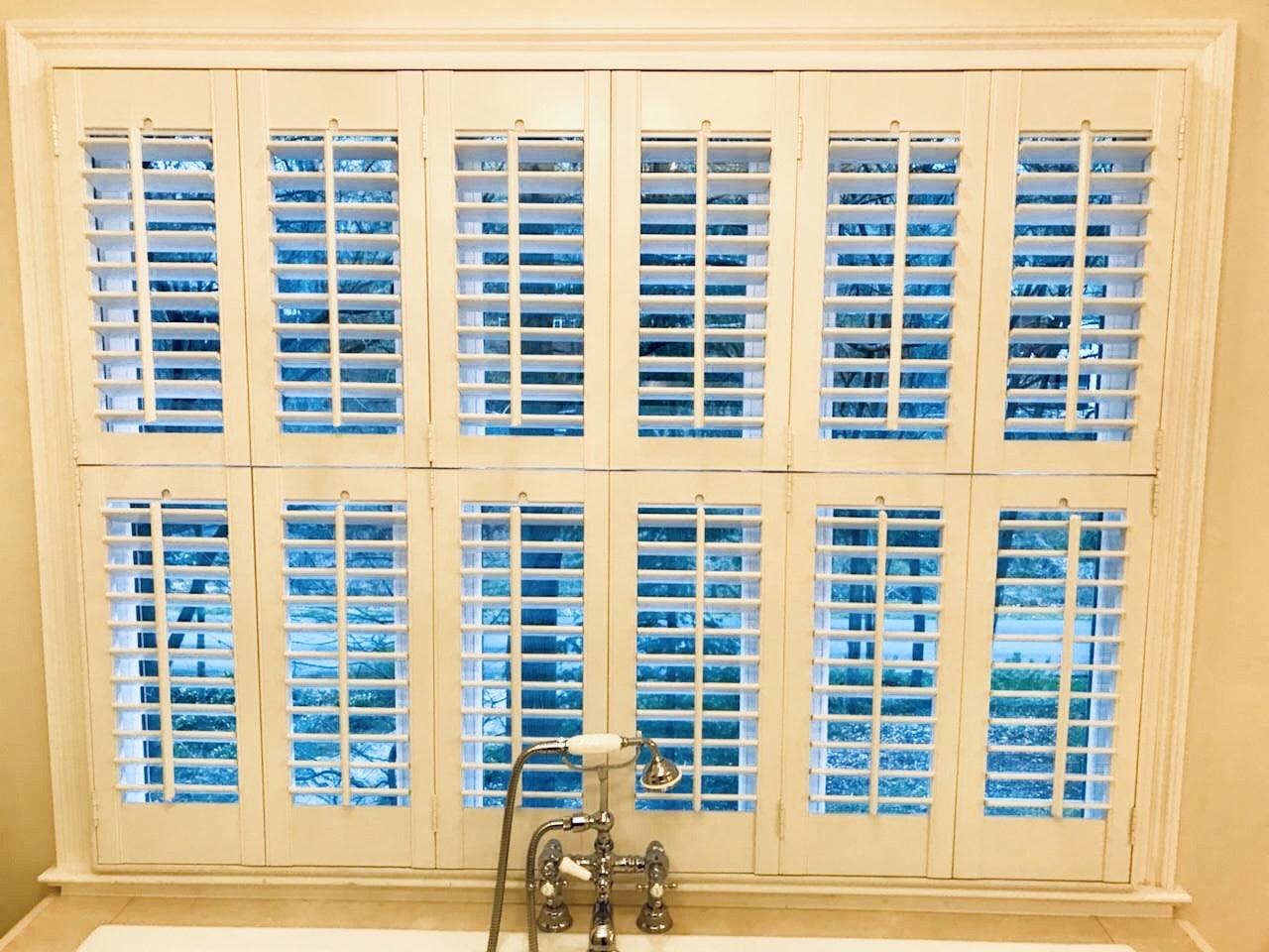 2.5" Double Hung Trifold Shutters - Charlotte, NC