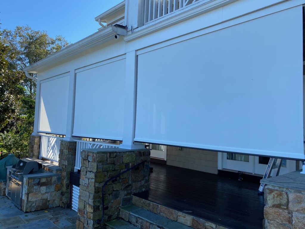 Outdoor Motorized Screens on Lake Norman