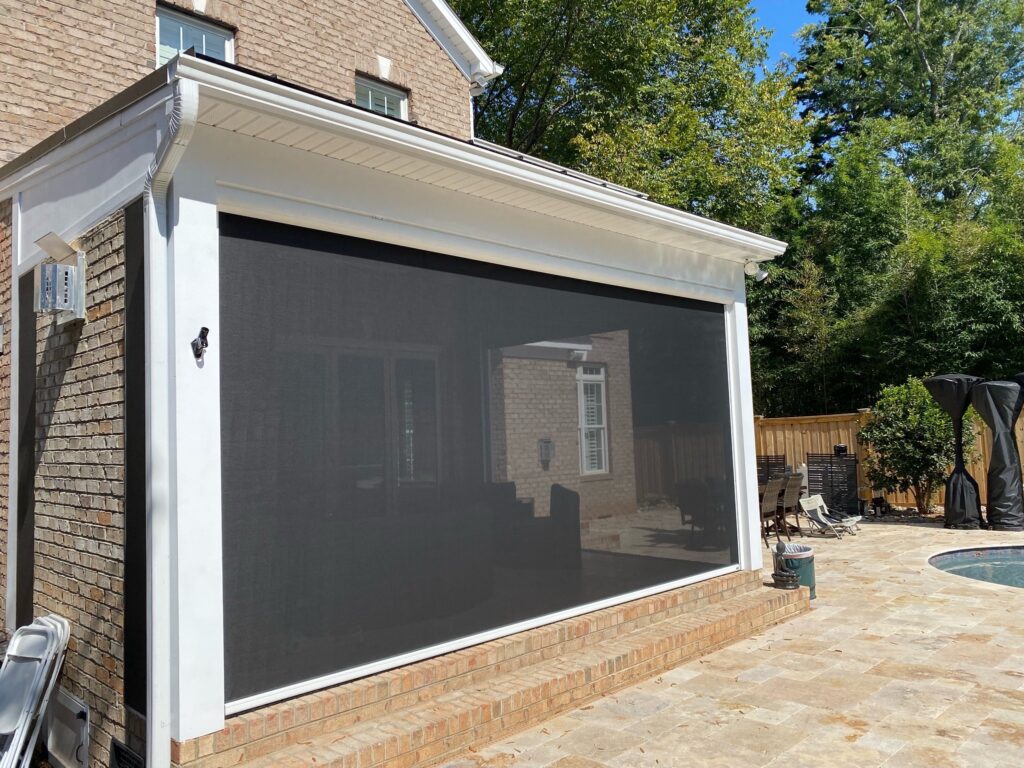 Solar Outdoor Motorized Screen in Charlotte NC