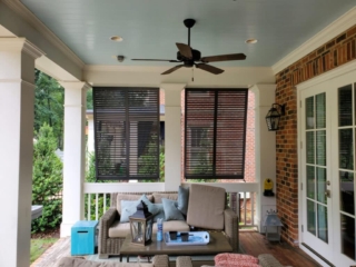 Movable Louver Bahama Shutters on Porch End Movable Louver Bahama Shutters on Porch End