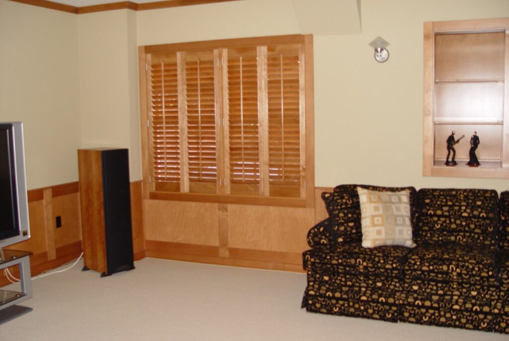 Stained Interior Maple Planation Shutters