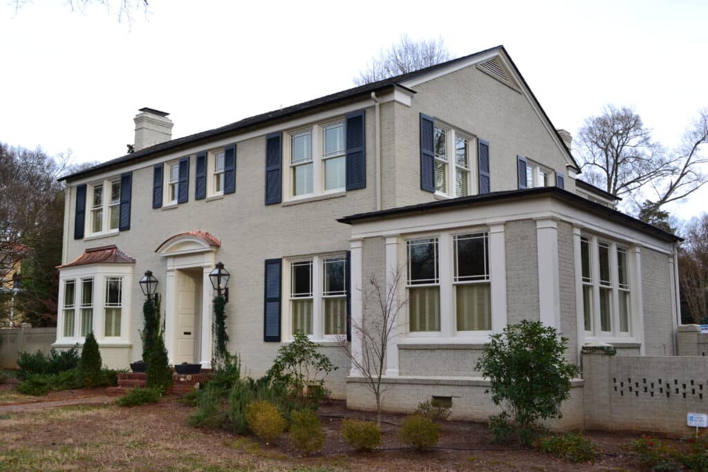 Exterior louvered shutters in Charlotte NC - Dillworth area