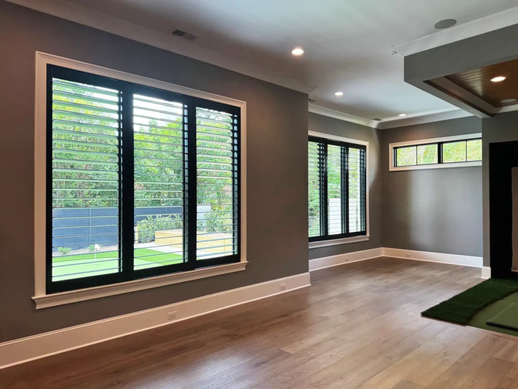 4.5 Rear Tilt Shutters in Black 4 1/2" Hidden Tilt Shutters